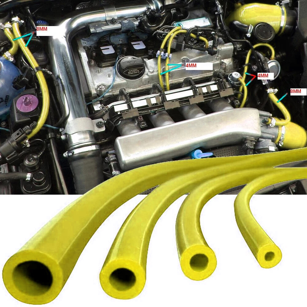 10 FT 4MM Silicone Air Rubber Hose Line/VACUUM Pipe/Fluid Tube Yellow