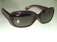 LADIES RAY BAN RB4101 JACKIE OHH GRAY GRADIENT POLARIZED LENS SUNGLASSES w/CASE