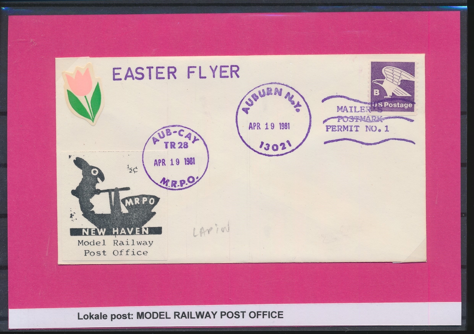 LR32816 USA 1981 Model railway post office local post good cover used