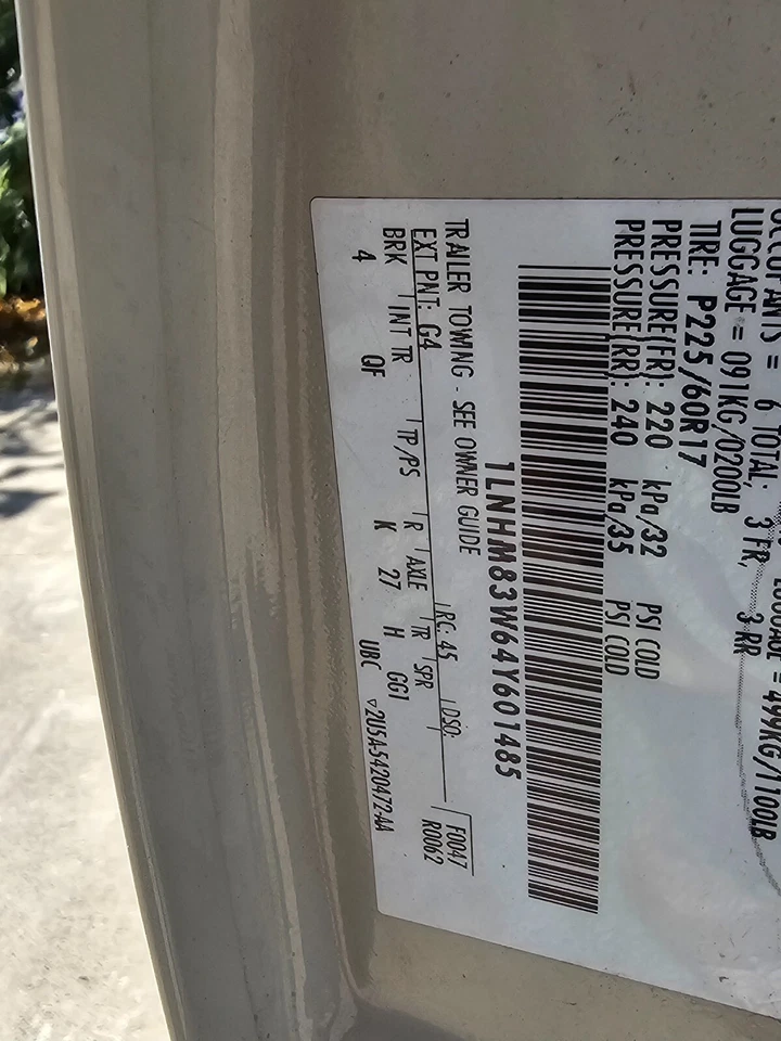 1998-99-2000-01-02-03-04-05-06-07-08-2011 Lincoln Town Car guardabarros izquierdo conductor G4 Foto 2 de 2