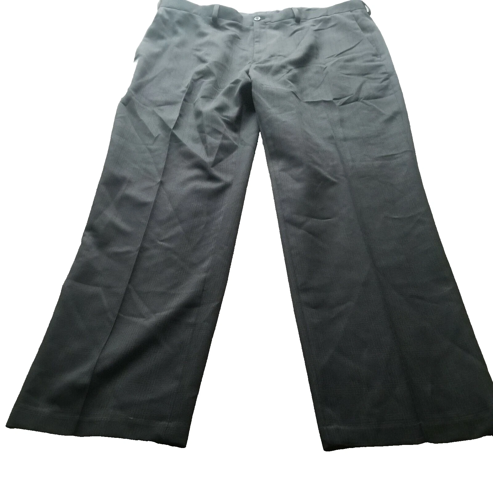 Kenneth Cole Reaction Windowpane Mens Straight Pants High-Rise Black 44Wx32L New