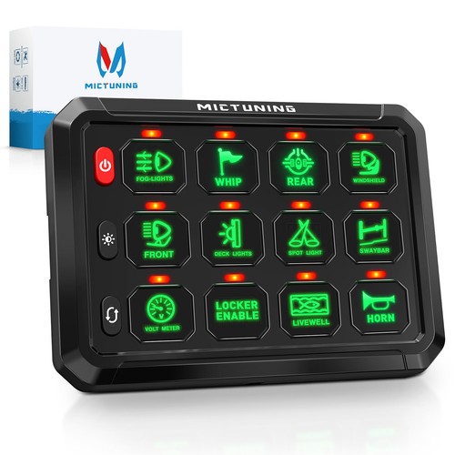 MICTUNING 12 Gang Switch Panel Momentary On-Off Switch LED Light Bar Wiring Box - Afbeelding 1 van 24