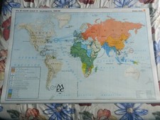  MAPA MURAL HISTORICO VICENS VIVES Nº17   AÑOS 80 TAMAÑO: 128CM X 88CM