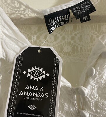 NWT Ananda's Collection Embroidered Tunic Blouse size Medium | eBay