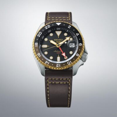 Seiko 5 Sports SBSC020 SKX Sports Automatic GMT Leather Band Watch
