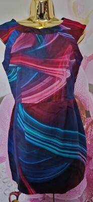 SCHÖNES PARTY ASOS SEXY RÜCKENFREIES DAMEN FRAUEN KLEID GRÖSSE 12 EUR 40 BAUMWOLLE