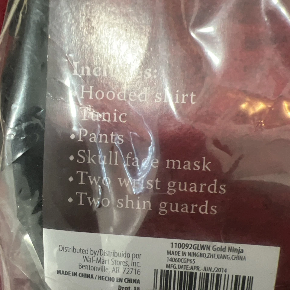 NUEVO Disfraz de Luchador Ninja Negro Halloween Talla M 8 Niño Niño Niño Foto 4 de 4