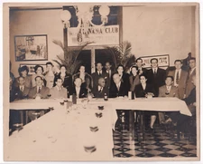 CUBAN ITALIAN MEETING AT HAVANA CLUB ARECHAVALA BUILDING 1948 VTG Photo Y 362