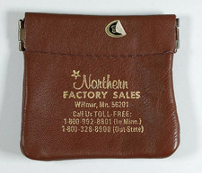 Vintage Leather Advertising Coin Purse Bag Northern Factory Sales Minnesota