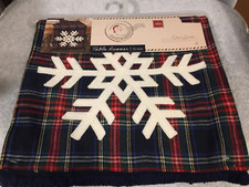 Winter Wonder Snowflake Plaid 13" X 72" Table Runner New