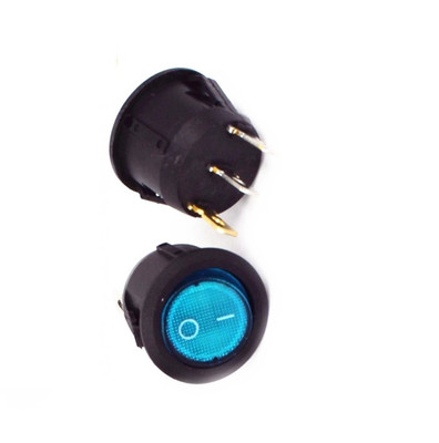 10 Stück Mini 3 Pin Rund SPDT ON-OFF Wippschalter Snap-in Blau 