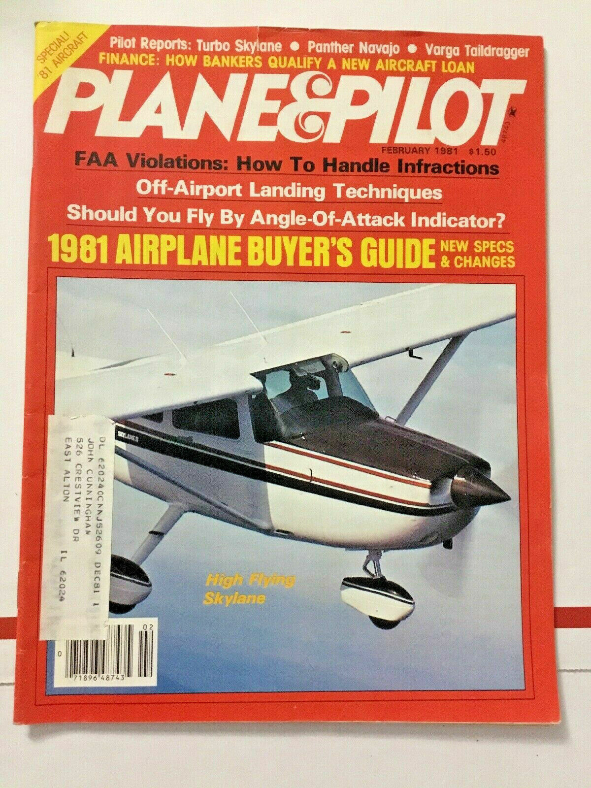 Plane And Pilot February 1981 FAA Airplane Buyers Guide Aircraft Loan 