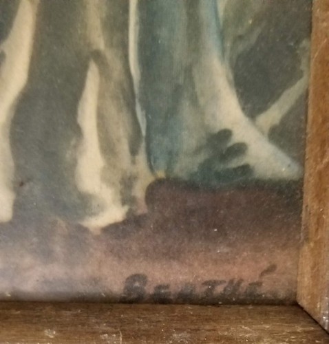 2 antiche litografie vittoriane con cornice di Berthe - Foto 4 di 7