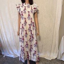 Victoria Dunn Women’s Maxi Dress Small Flowy Cottagecore Prairie Boho Ruffles