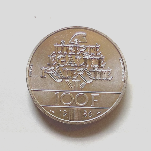 France 1986 Silver 100 Francs Piedfort Statue of Liberty Centennial ASW .868 oz - Picture 3 of 5