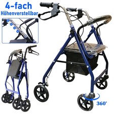 Leichtgewicht Rollator faltbar mit Sitz,Griff,Tasche Gehwagen Laufhilfe Gehhilfe