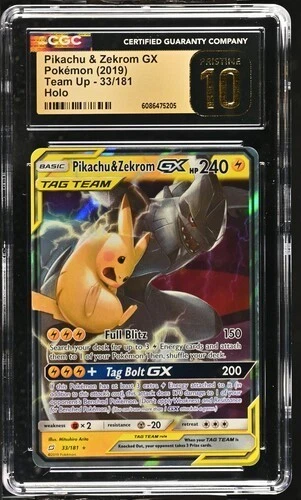 Pikachu & Zekrom GX 33/181 - Pokémon Team Up CGC 10 Pristine POP 18