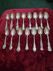 15 Sterling Silver Teaspoons Various Makers 350 Grams. Tiffany, Gorham Ect.