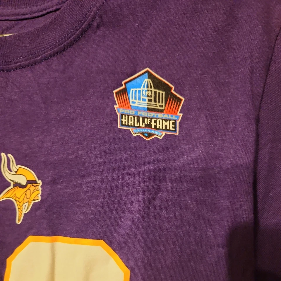Camiseta Vikings Fran Tarkenton #10 púrpura para hombre pequeña majestuosa Salón de la Fama  Foto 2 de 4