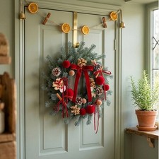 Teardrop Christmas Wreath Artificial Pine 44cm Rustic Home Porch Decor