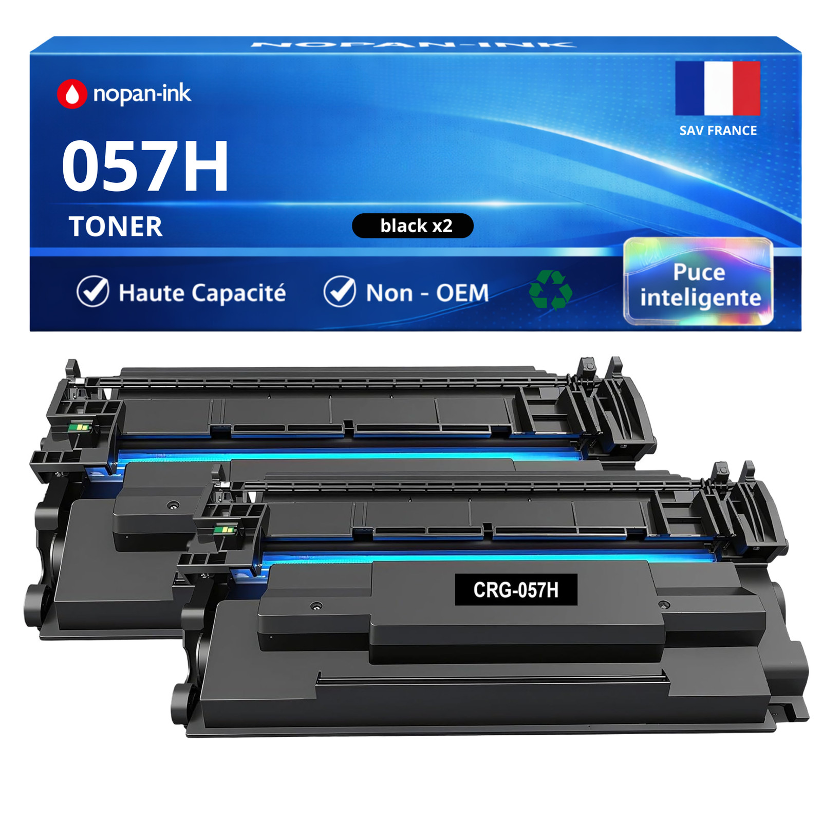 Toner compatible Canon 057H noir pour stopper les pannes d'encre à 10000p