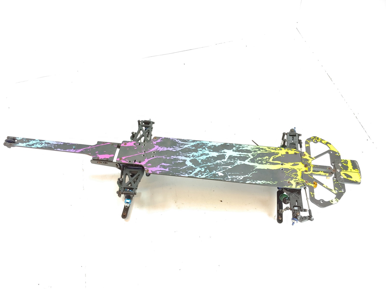 RARE CUSTOM WORKS PATRIOT 1/10 2WD CARBON FIBER RC DRAG CAR ROLLER SLIDER CHASSI