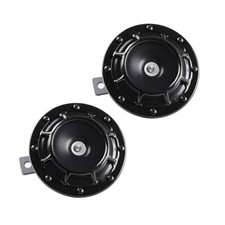2 PCS Super Tone Car Horn Kit, 12V High Tone Low Tone Twin Horns, Loud Black