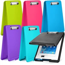 6 Pieces Clipboard with Storage, 9.5 x 13.5 Heavy Duty Plastic Storage