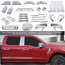 Chrome Exterior Mirror Door Handle Cover Trim Kit For Ford F150 2021+Accessories