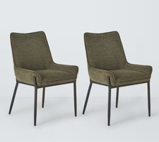 John Lewis Calgary Dining Chairs Set of 2 Green Upholstered Metal Legs