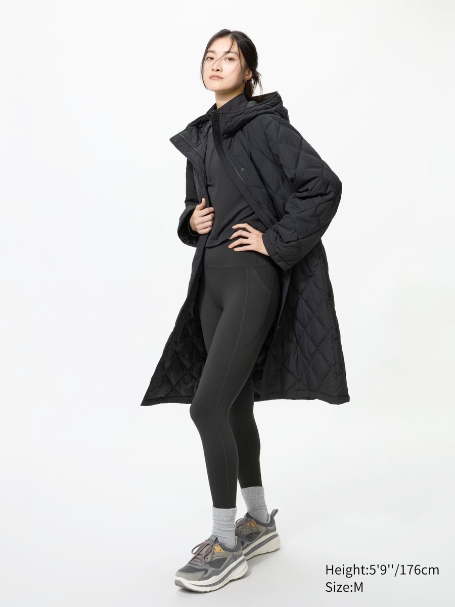 UNIQLO PUFFERTECH Long Coat (Relaxed) - Black - Size S Small - NWT