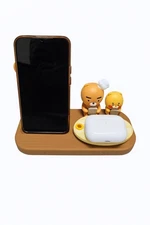 KAKAO Friends Ryan & Choonsik Wireless Charger | Cute Toast 2-in-1 Stand | Fast 
