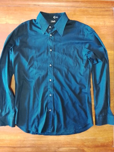 Dolce & Gabbana, Chemise noire Dolce & Gabbana - Détails Marins (Ancres) - Vintage - Taille L