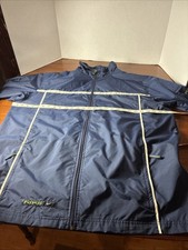 VTG Nike Jacket Size XXL Blue Track Warm Up Zip Up Nylon Pockets Athletic Y2K