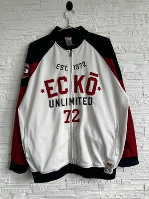 Ecko Unlimited 72 Vintage Zip Jacket Size XL   White/Red/Black   Rare Y2K Style