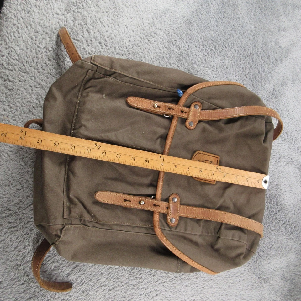 Mochila Fjallraven Nº 21 Mediana G-1000 Marrón Mochila Cuero Correas Lona Foto 3 de 4