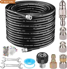 100FT Sewer Jetter Kit for Pressure Washer, 5800PSI Drain Cleaning Hose