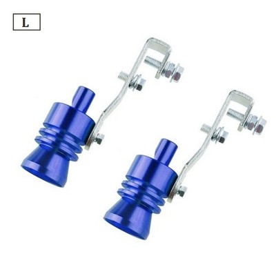 2x L Blue Car Turbo Sound Noise Whistle, Exhaust Pipe Booster Muffler Simulator