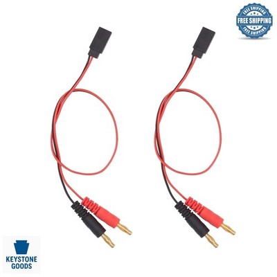 Futaba to Banana Plug Battery Charge Lead Adapter 2-Pack, 30cm