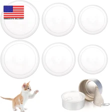 6 Pcs Cat Dog Food Can Covers Lids, Reusable Can Covers for Canned Goods or Pet 