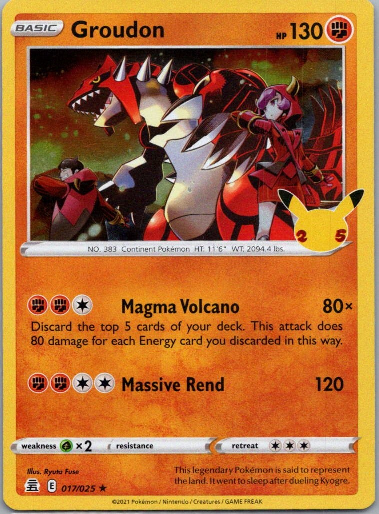 Pokemon TCG Groudon 17/25 Celebrations Holo NM