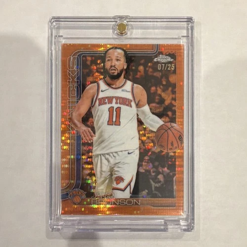2025-26 Topps Chrome Jalen Brunson Orange Geometric Refractor #7/25