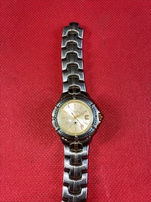 Fossil  Womens Watch AM-3683 Date Gold  Dial Quartz Analog New Battery.