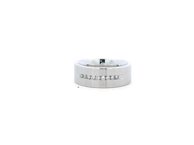 Men's Triton Cobalt .25ctw Round Natural Diamond 8mm Comfort Fit Band Ring