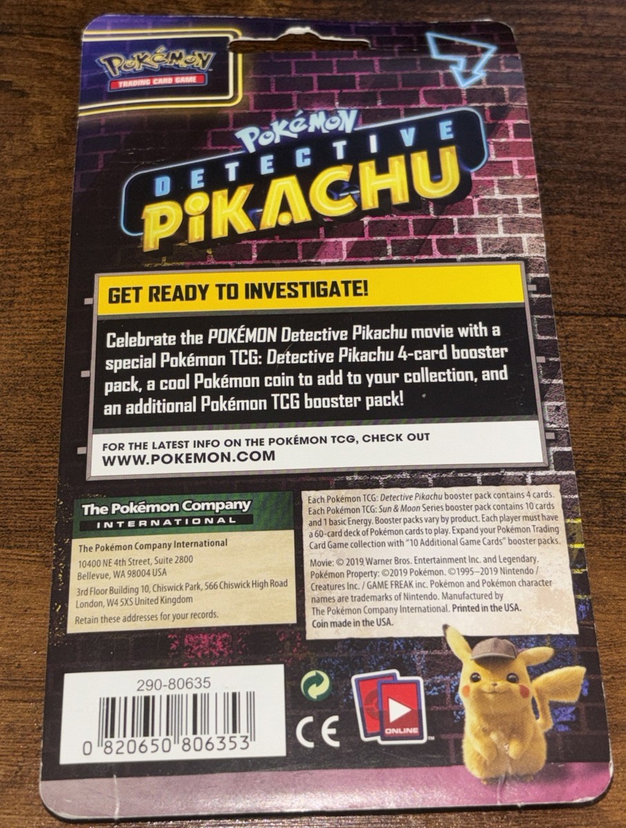 detective pikachu pokemon cards pack - Detective Pikachu [RARE] Celebrate the Pokmon detective Pikachu movie with a foil promo card and an oversize card featuring Charizard Pokemon Card Sun Moon Expansion
