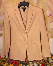 Ann Taylor Women s Beige Blazer Sz 6P Single-Breasted 2-Button Notch Lined