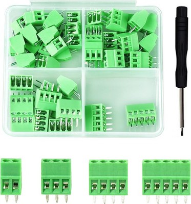52PCS PCB Mount Screw Terminal Block Connector 2Pack 3Pack 4Pack 5Pack 2.54mm