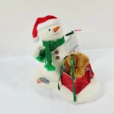 2024 Hallmark Singing Wrapped In Joy Snowman & Dog Plush Christmas Motion Jingle
