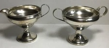 M. Fred Hirsch Weighted Sterling Sugar Bowl & Creamer Set marked 784 ~ 195 grams