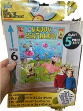 SpongeBob Square Pants  Giant Scene Setter Wall Decorating Kit  5 Piece Set 6 Ft